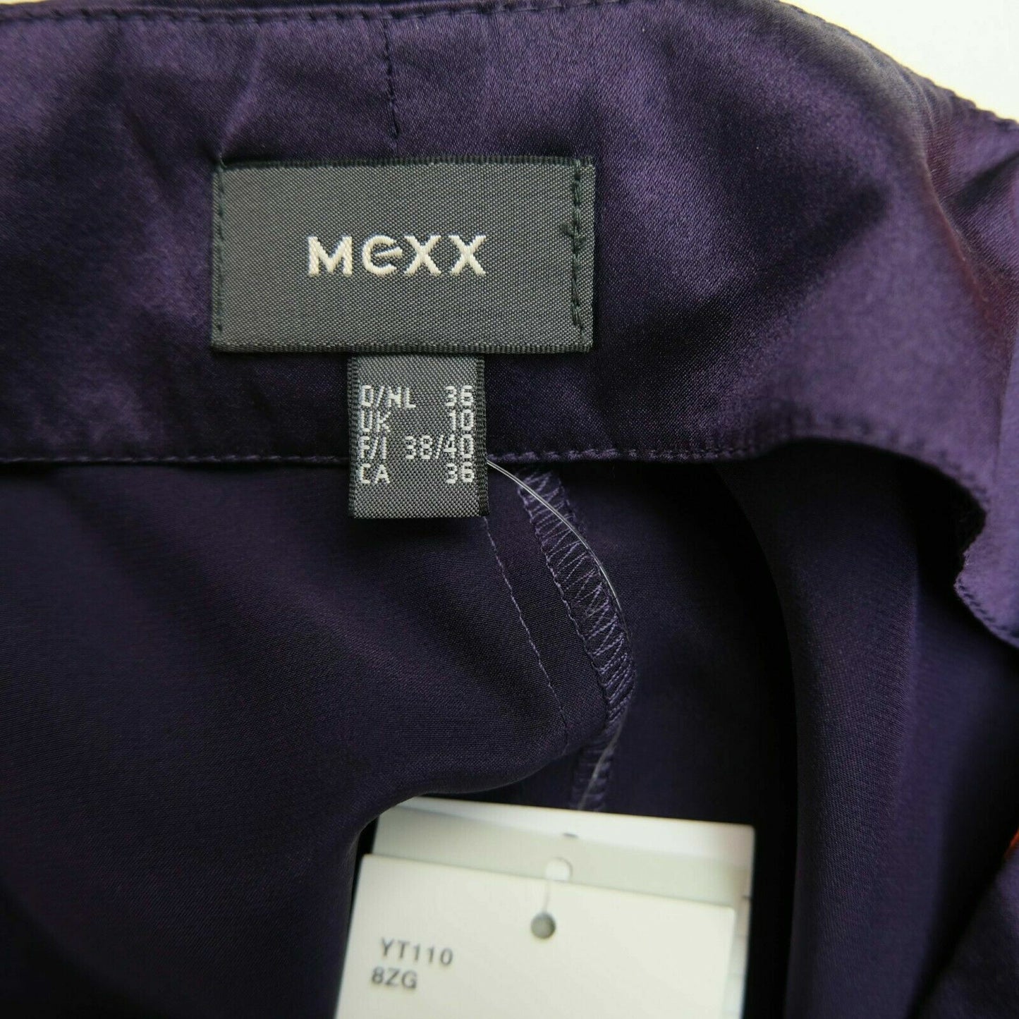 MEXX Violet 100% Soie Blouse Débardeur T-Shirt Taille EU 34 36 UK 8 10