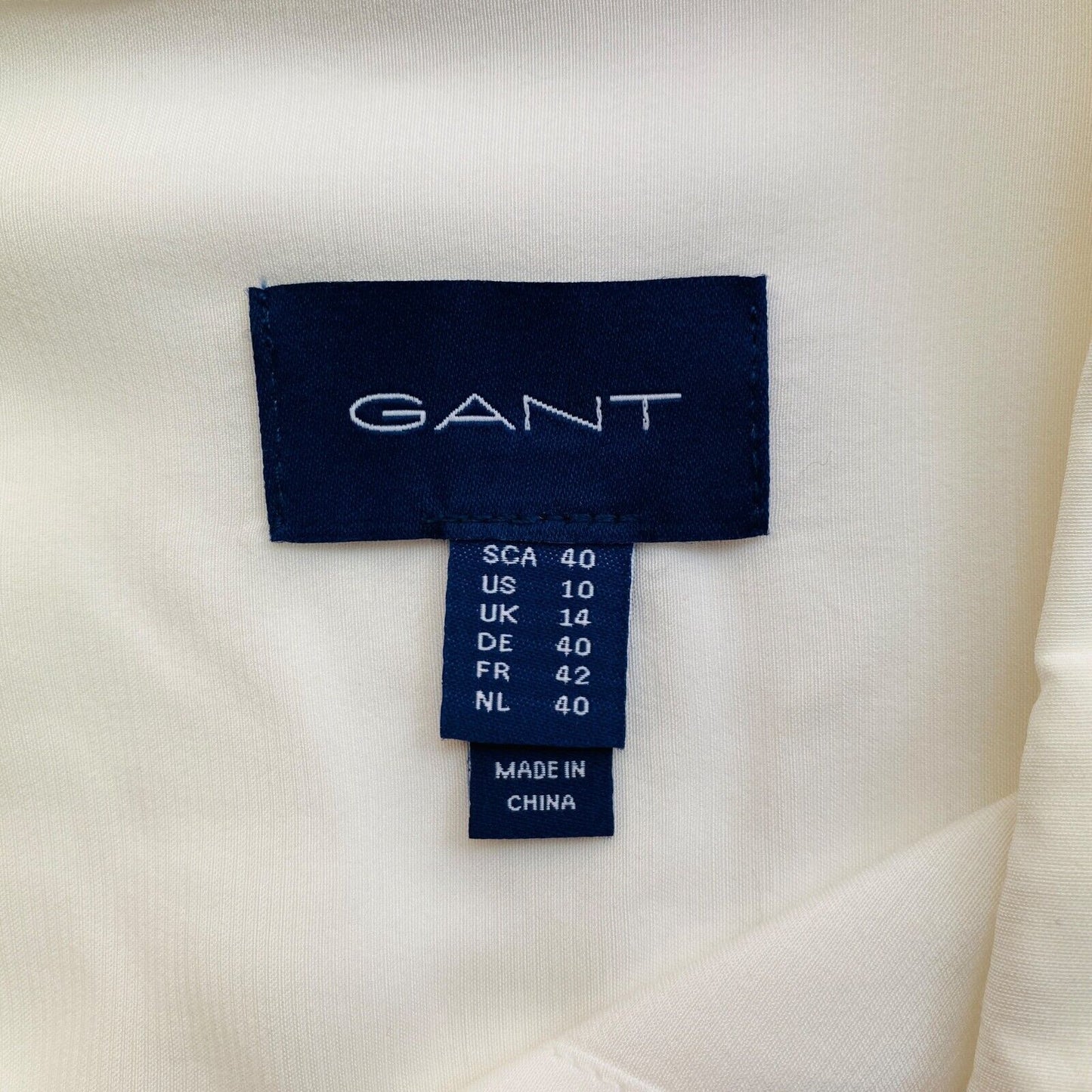 GANT White Solid Crepe Shirt Size EU 40 UK 14 US 10