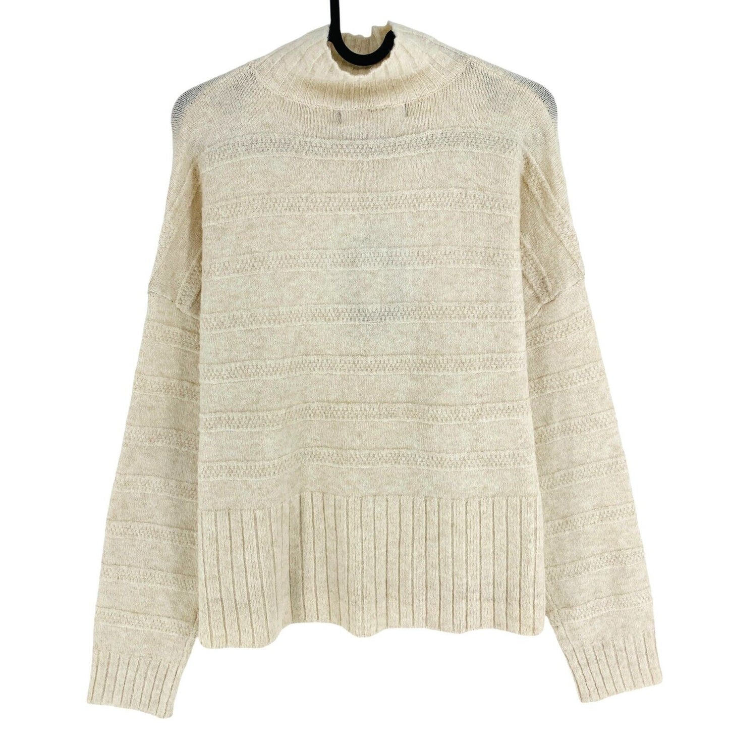 VERO MODA Women Beige High Neck Stitch Pullover Sweater Jumper Size S