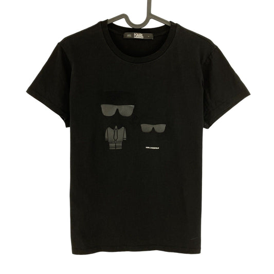 Karl Lagerfeld Black Ikonik Karl & Choupette Crew Neck T Shirt Size XS