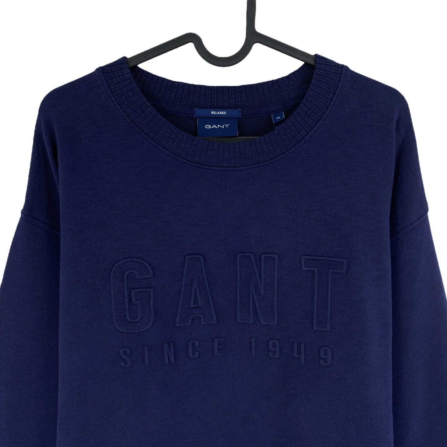 GANT Navy Blue Relaxed Tonal Logo Sweat Crew Neck Jumper Sweater Size M