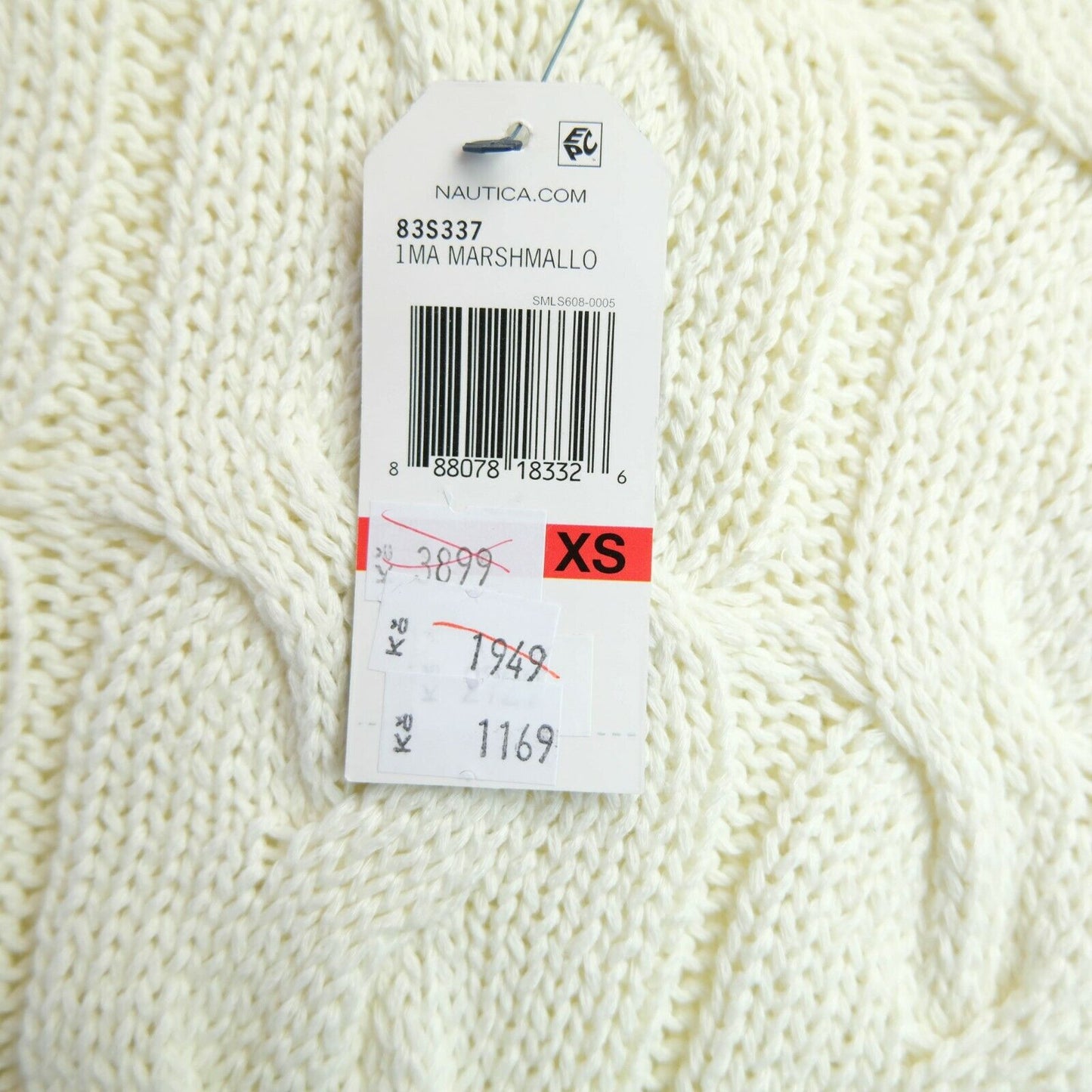 NAUTICA White Crew Neck Jumper Sweater Pullover Size XS