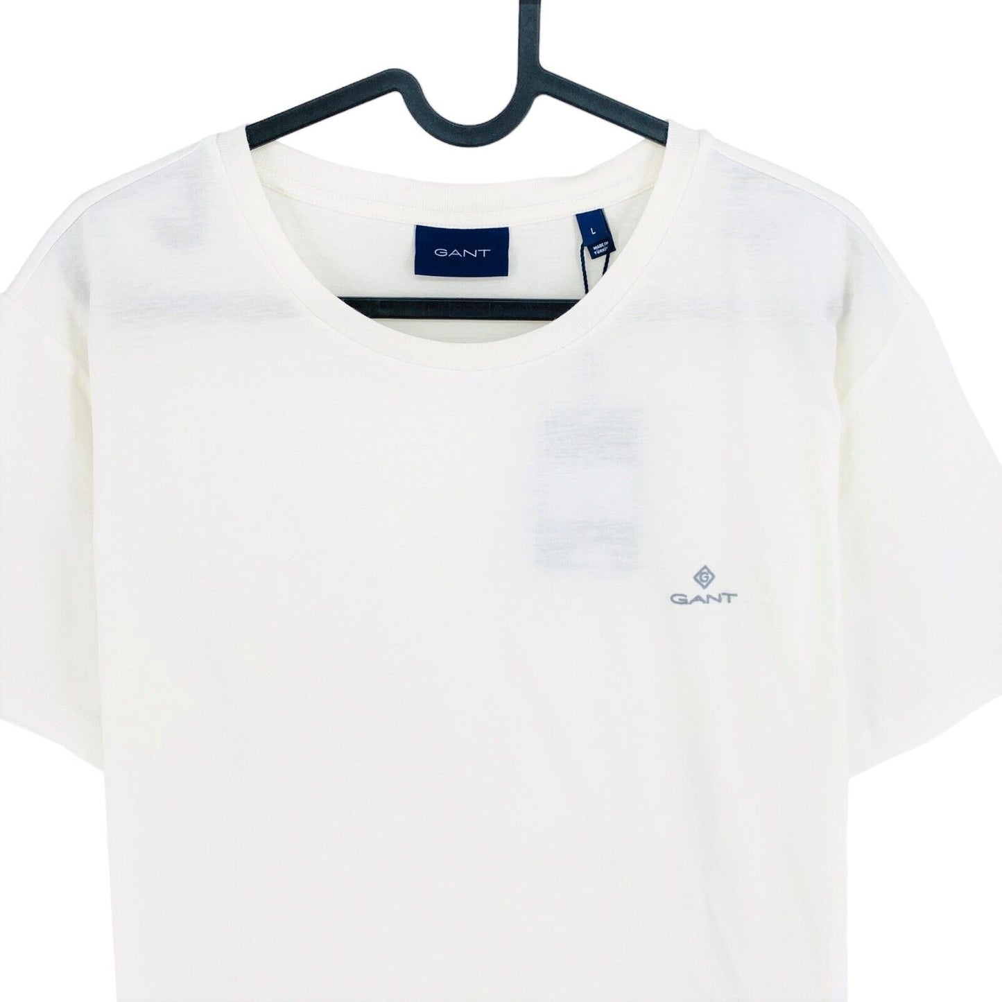 GANT T-shirt slim mercerisé à col rond blanc taille L