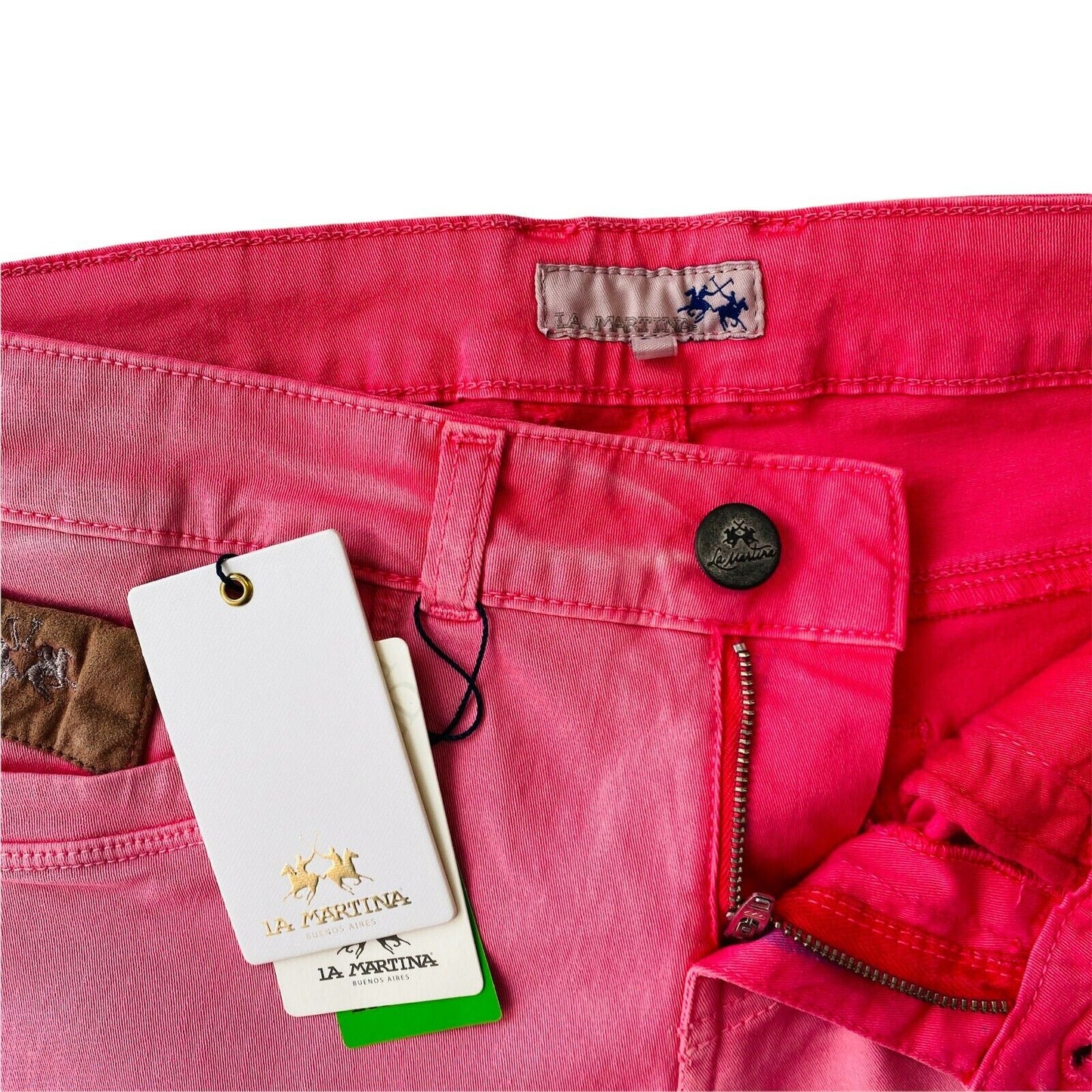 LA MARTINA Women Pink Bermuda Chino Shorts Size W27 W28 W30 Made In Italy