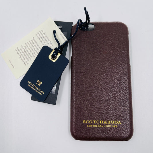 Scotch &amp; Soda Étui en cuir véritable marron foncé pour iPhone 6 / 6s