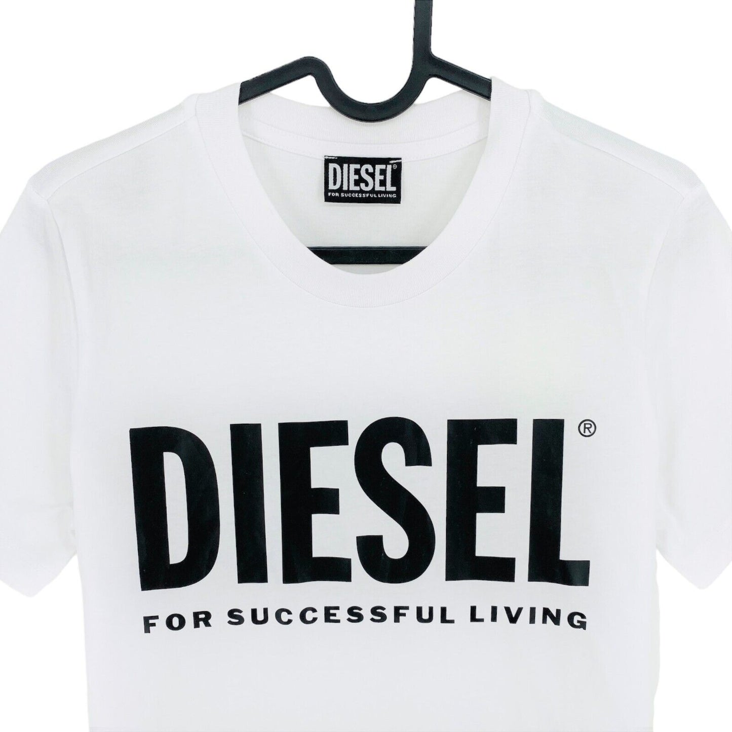 Diesel, weißes T-Shirt mit Rundhalsausschnitt, Sily Ecologo, Größe 2XS, XS, S