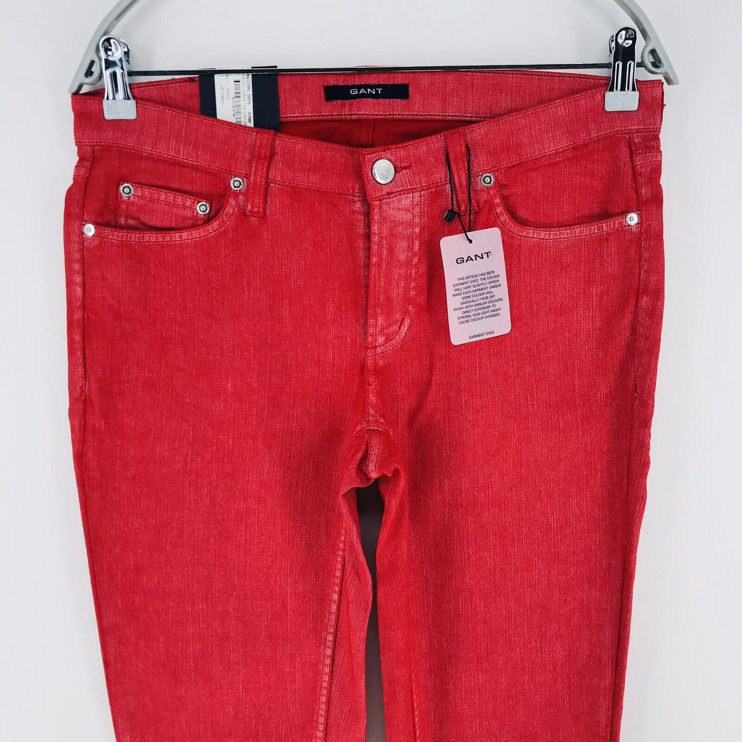 RRP €129 GANT NELLY Women Red Low Waist Regular Fit Narrow Leg Jeans W29 L34