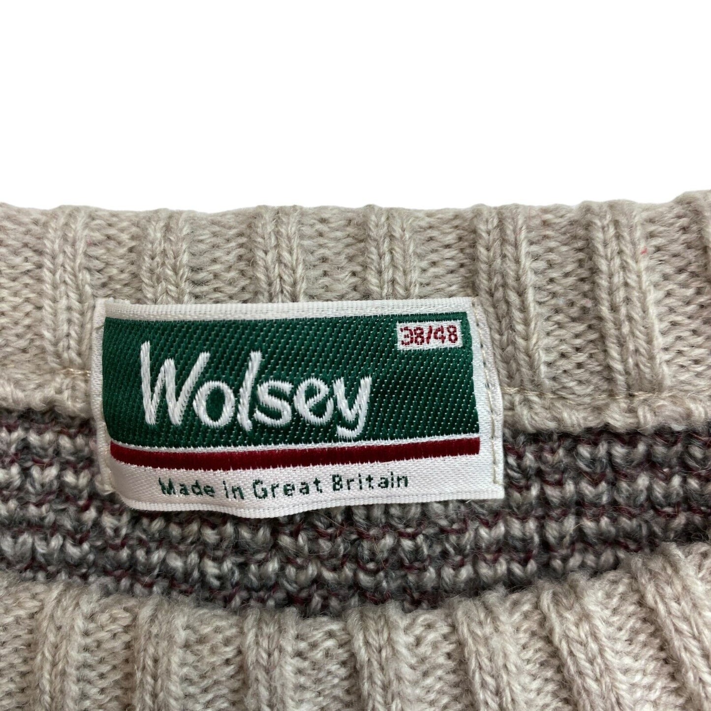 Cosby Vintage Retro 90s Wolsey Brown Sweater Pullover Size EU 48 UK/US 38 M