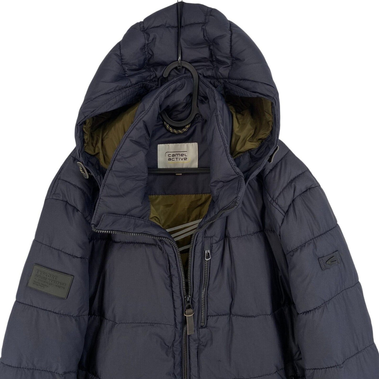 CAMEL ACTIVE Men Navy Blue Hooded Padded Puffer Jacket Coat Size EU 58 UK/US 48