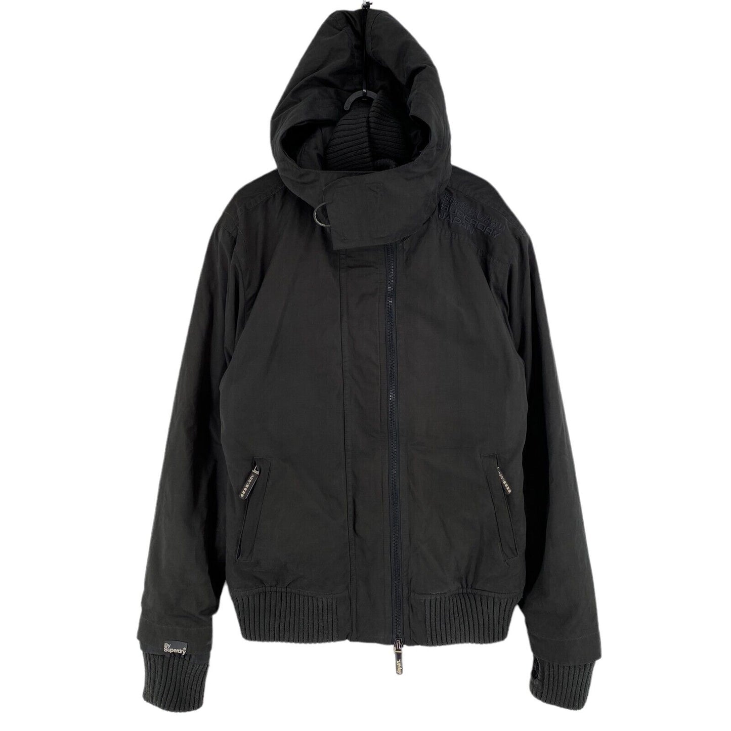 SUPERDRY Professional The WIndbomber Black Cotton Blend Hooded Jacket Size XL