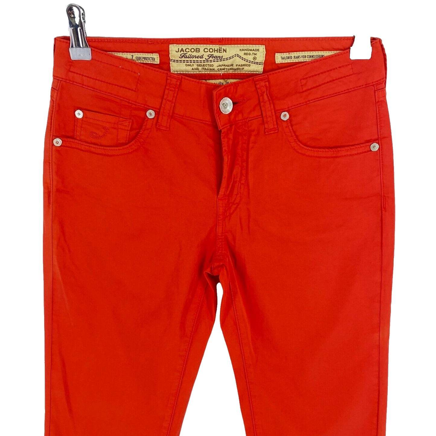 JACOB COHEN Damen PW711 Rot Orange Slim Fit Röhrenjeans Hose W25 L32