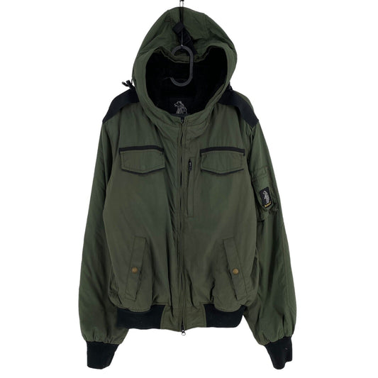 Refrigue Dark Green Hooded Jacket Coat Size M