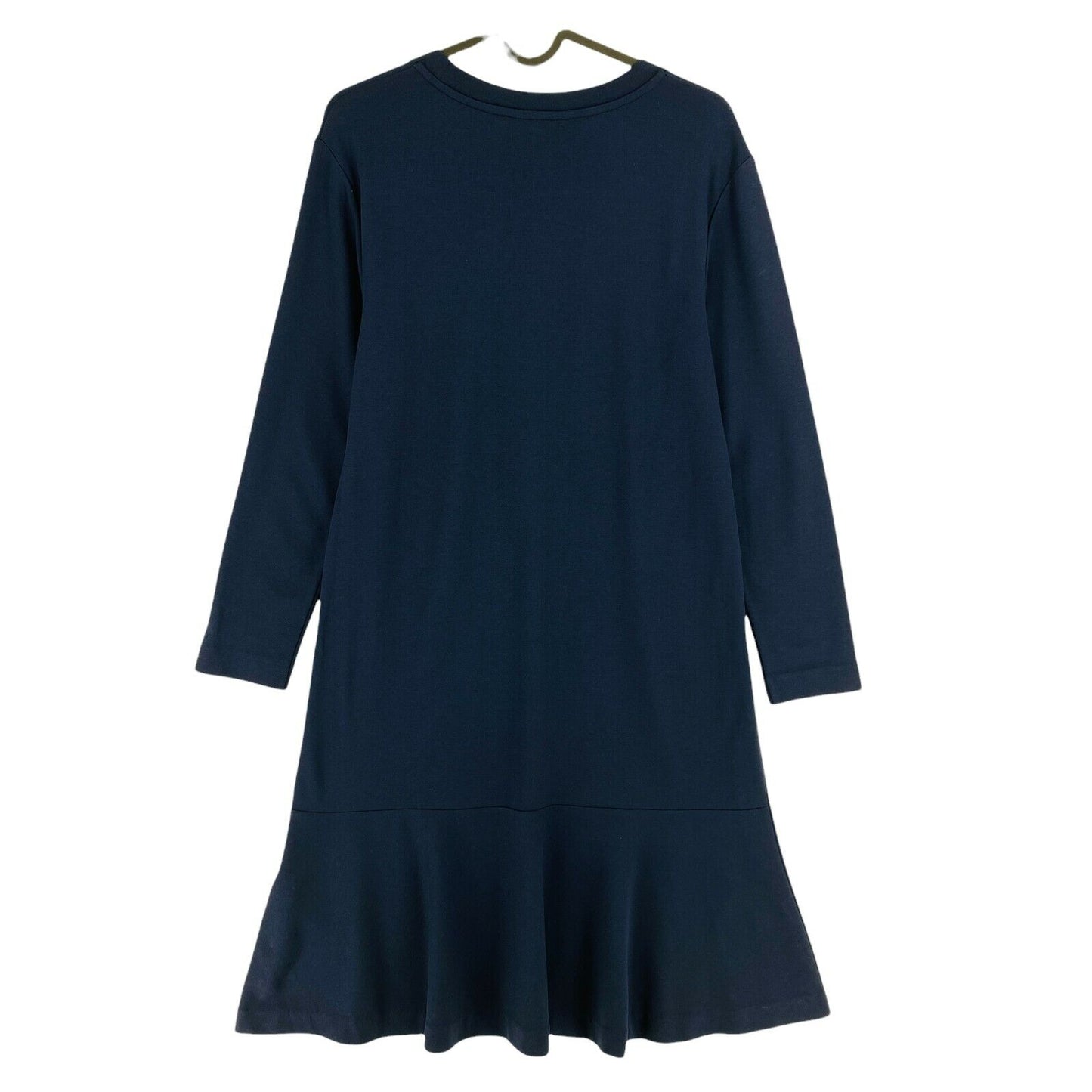 GANT Navy Blue Flounce Detail Crew Neck Dress Size S