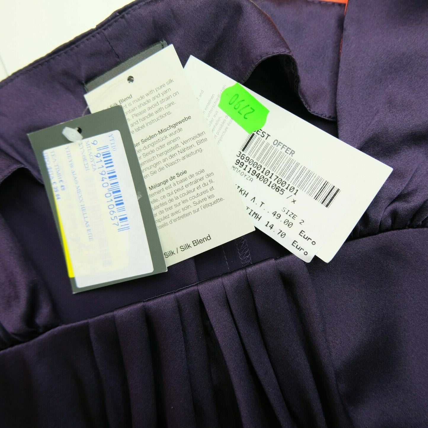 MEXX Violet 100% Soie Blouse Débardeur T-Shirt Taille EU 34 36 UK 8 10