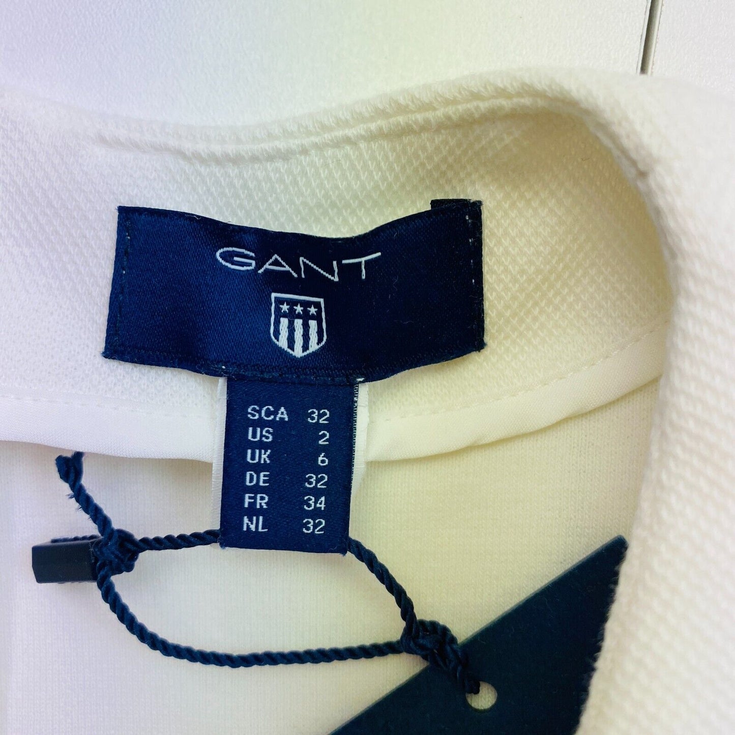 GANT Robe fourreau extensible en jersey piqué blanc Taille EU 32 UK 6 US 2