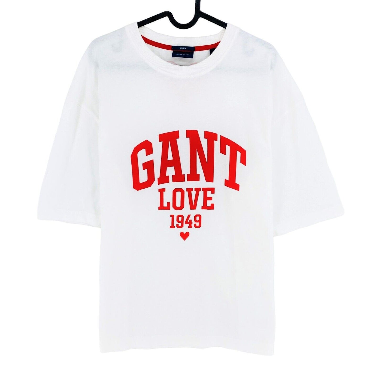 GANT Weißes Logo Unisex Rundhals-T-Shirt Größe L