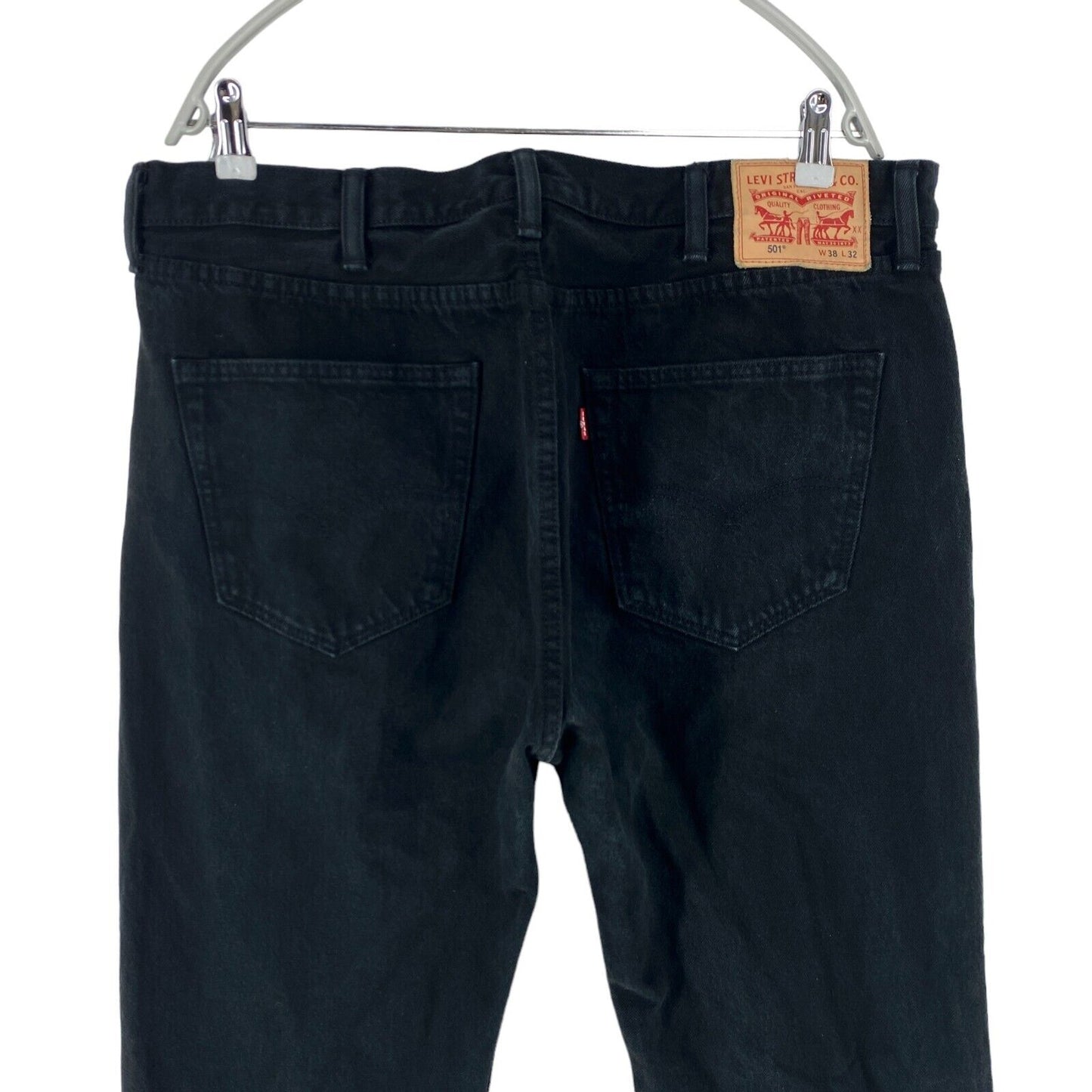 Levi's 501 Black Original Regular Straight Fit Jeans W38 L32