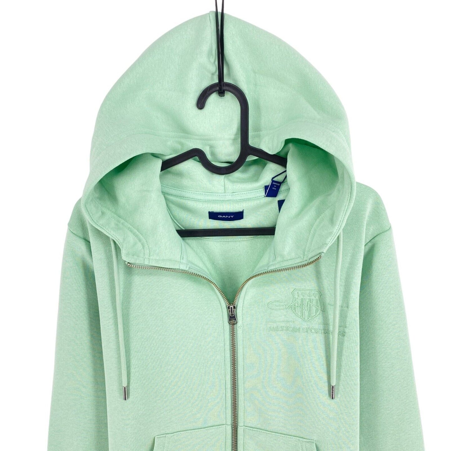 GANT Light Green Tonal Archive Shield Full Zip Hoodie Sweater Pullover Size XS