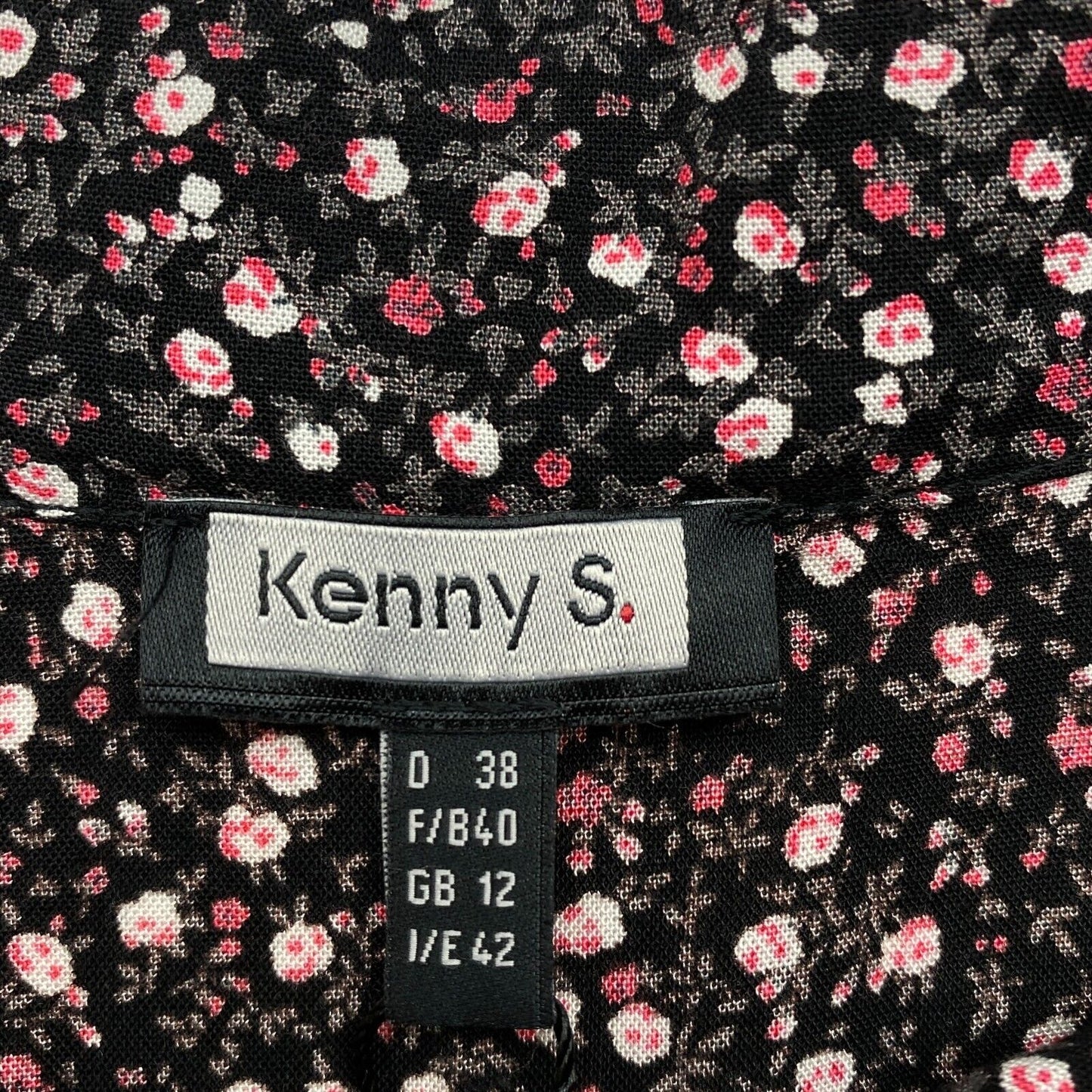 Kenny S. Floral Black Short Sleeve V-Neck Short Jacket Size EU 38 UK 12 US 8