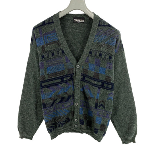 Cosby vintage Rétro années 90 Come Back Green Cardigan Sweater Taille EU 50 UK/US 40