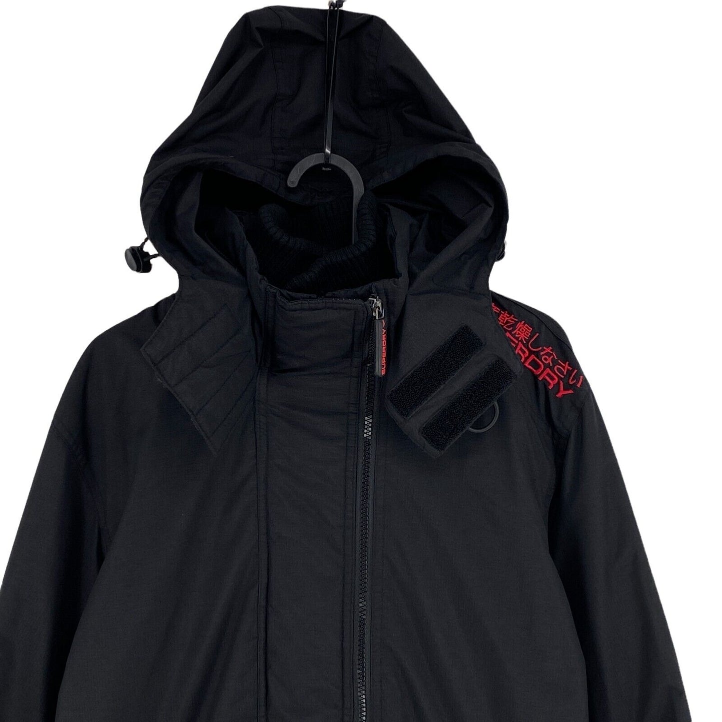 SUPERDRY The Windcheater Schwarze Kapuzenjacke Größe S