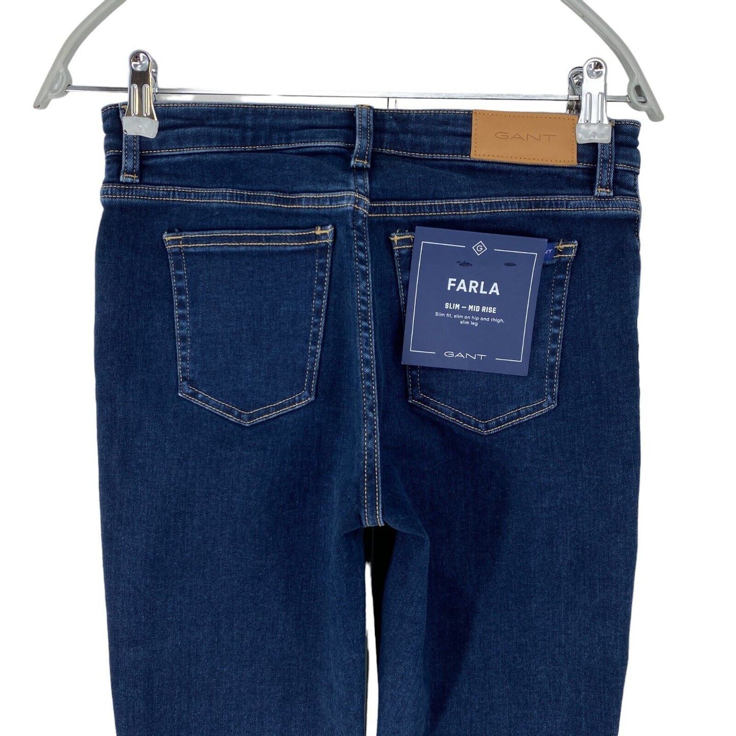 GANT FARLA Damen Jeans Slim Fit mit mittlerer Taille, Dunkelblau, W26 L32