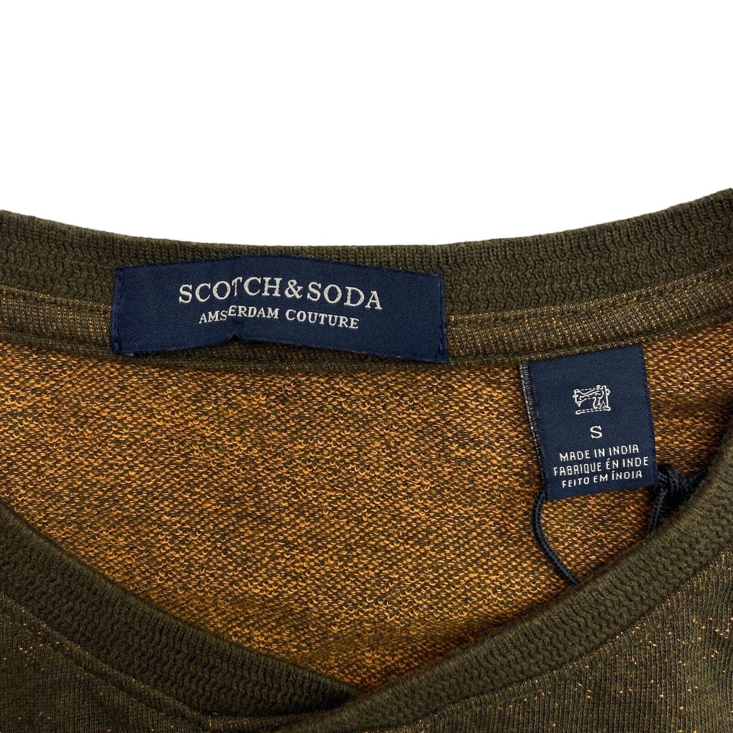 SCOTCH & SODA Dark Green 100% Cotton Henley Neck Sweater Pullover Size S