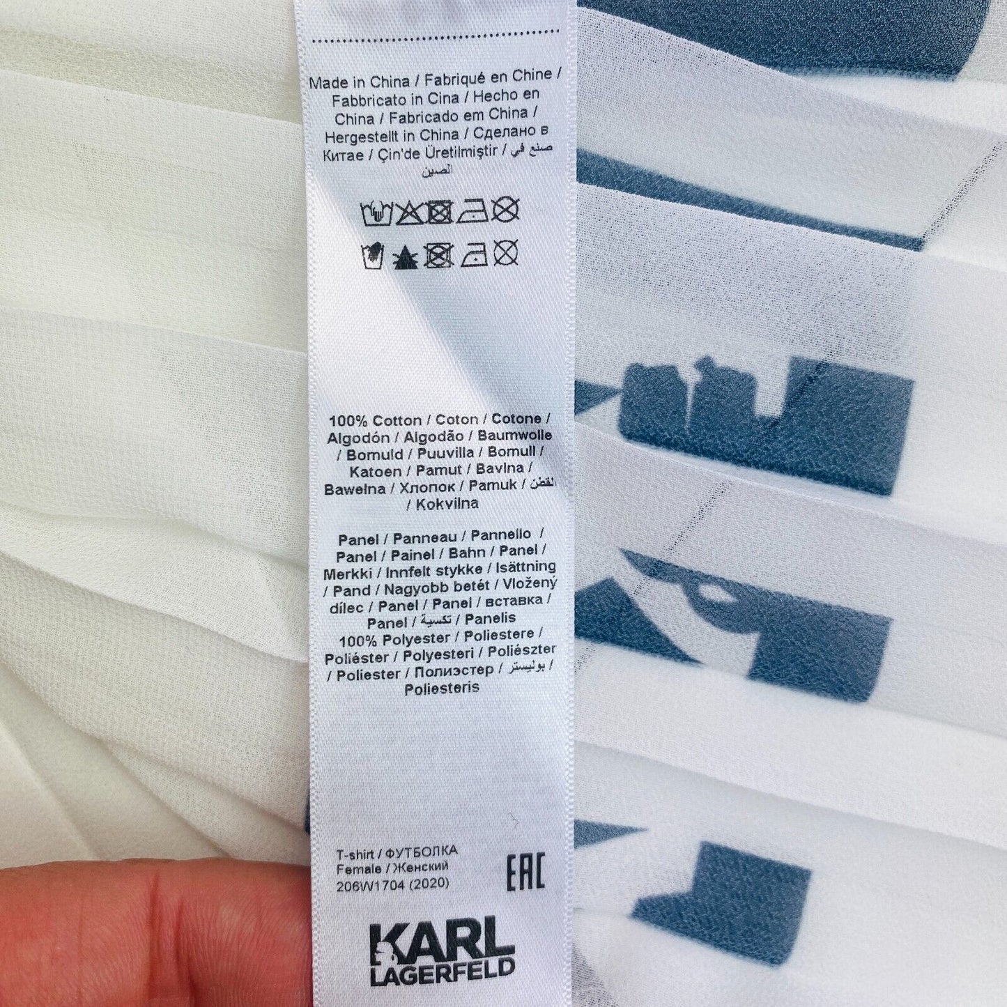 Karl Lagerfeld White Pleated Crew Neck T Shirt Size XS