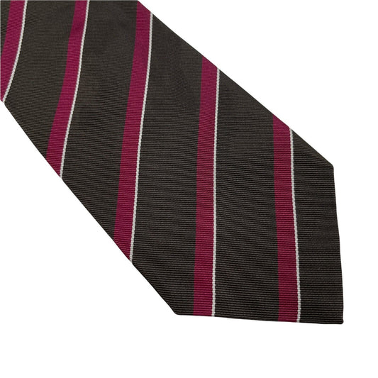 GANT Brown Red Striped 100% Silk Hand Made Tie