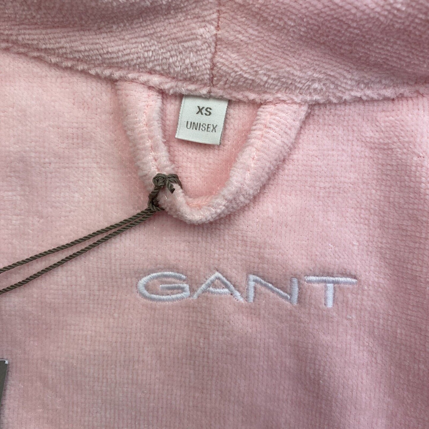 GANT Bademantel aus 100 % Baumwolle mit Icon G und Gürtel, Hellrosa, Größe Unisex XS