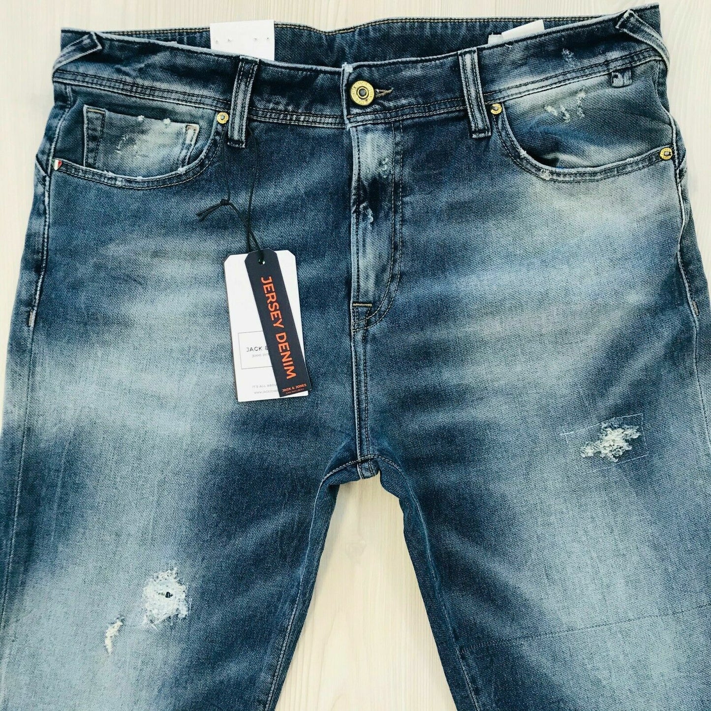 Jack & Jones Men‘s ERIC Tapered Fit Blue Jeans Size W32 L32