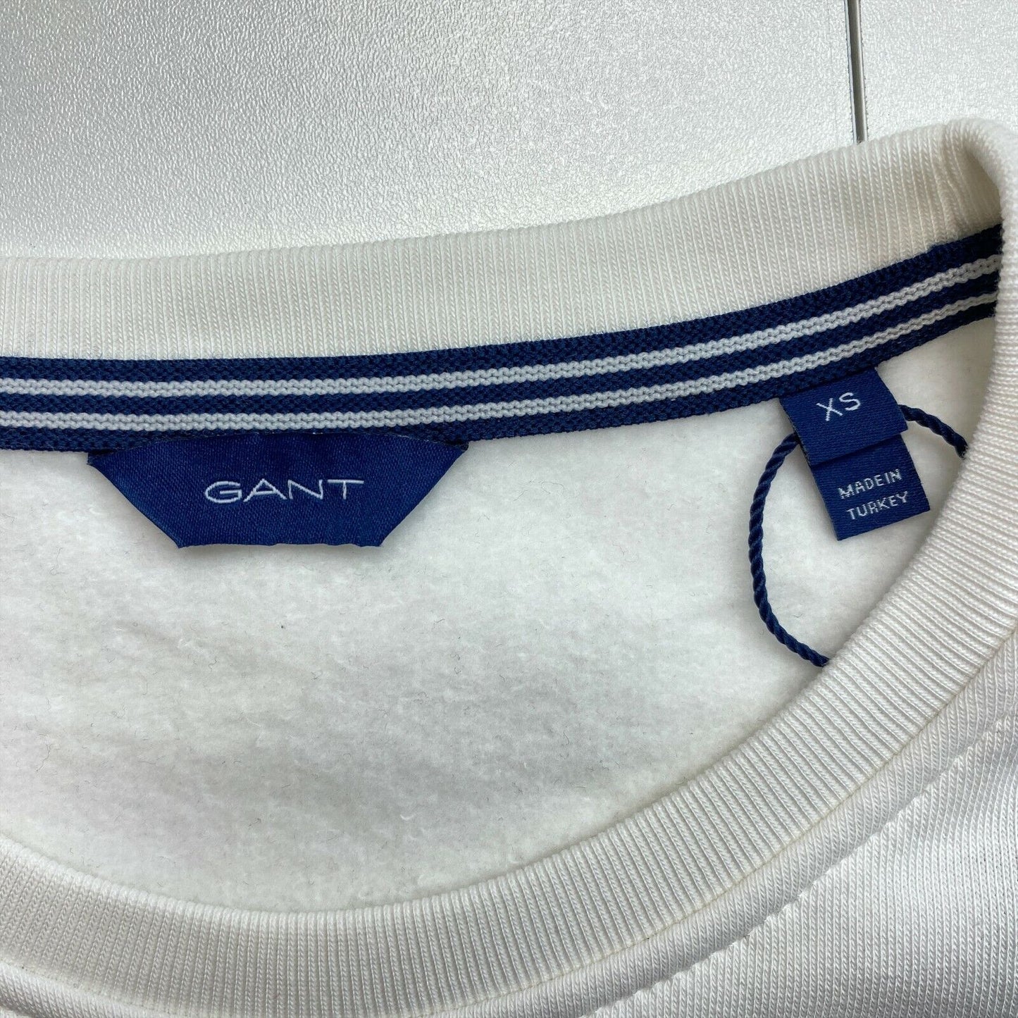 GANT White Logo Crew Neck Sweater Jumper Size XS