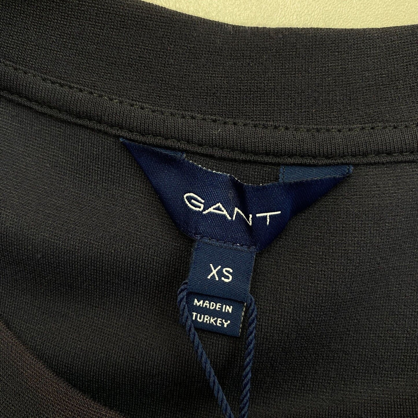 GANT Navy Blue Flounce Detail Jersey Dress Size XS