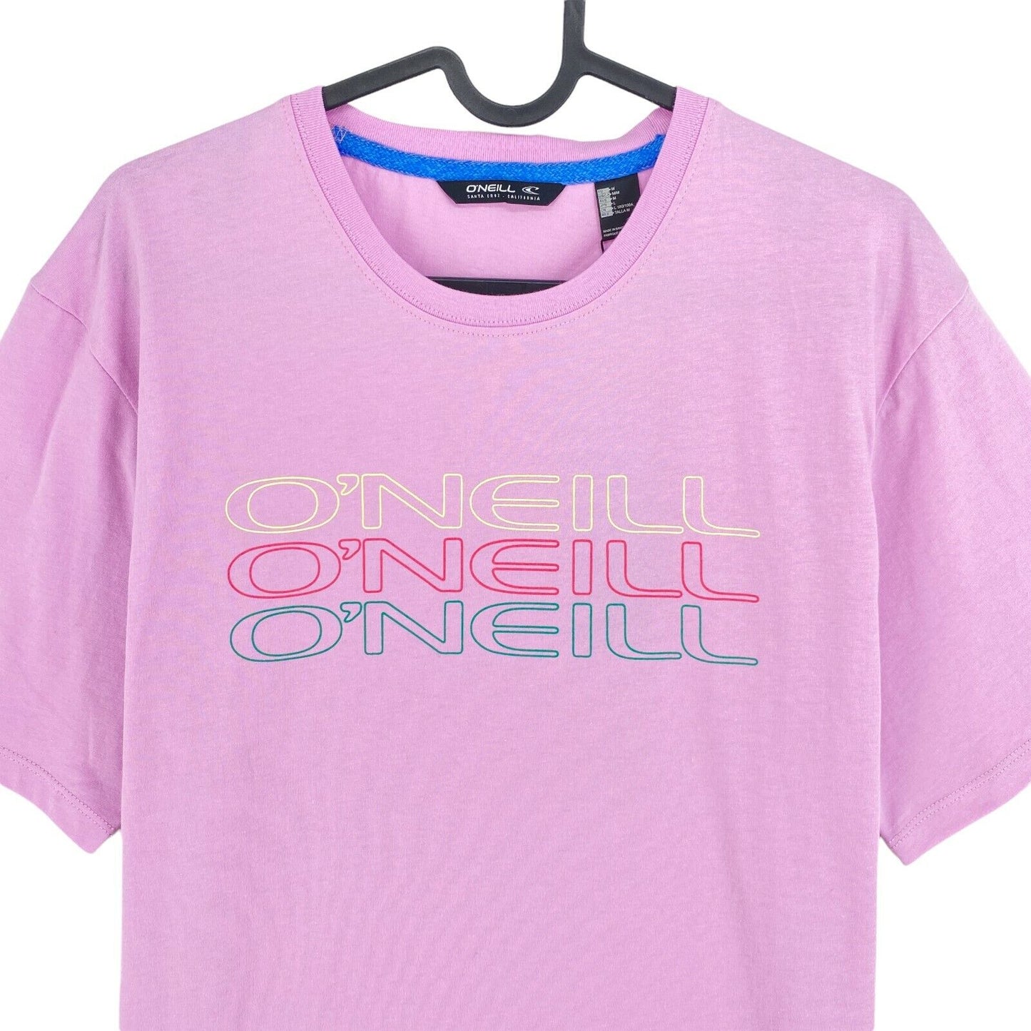 O`NEILL Pink LM High Summer Original Print Crew Neck T Shirt Size M