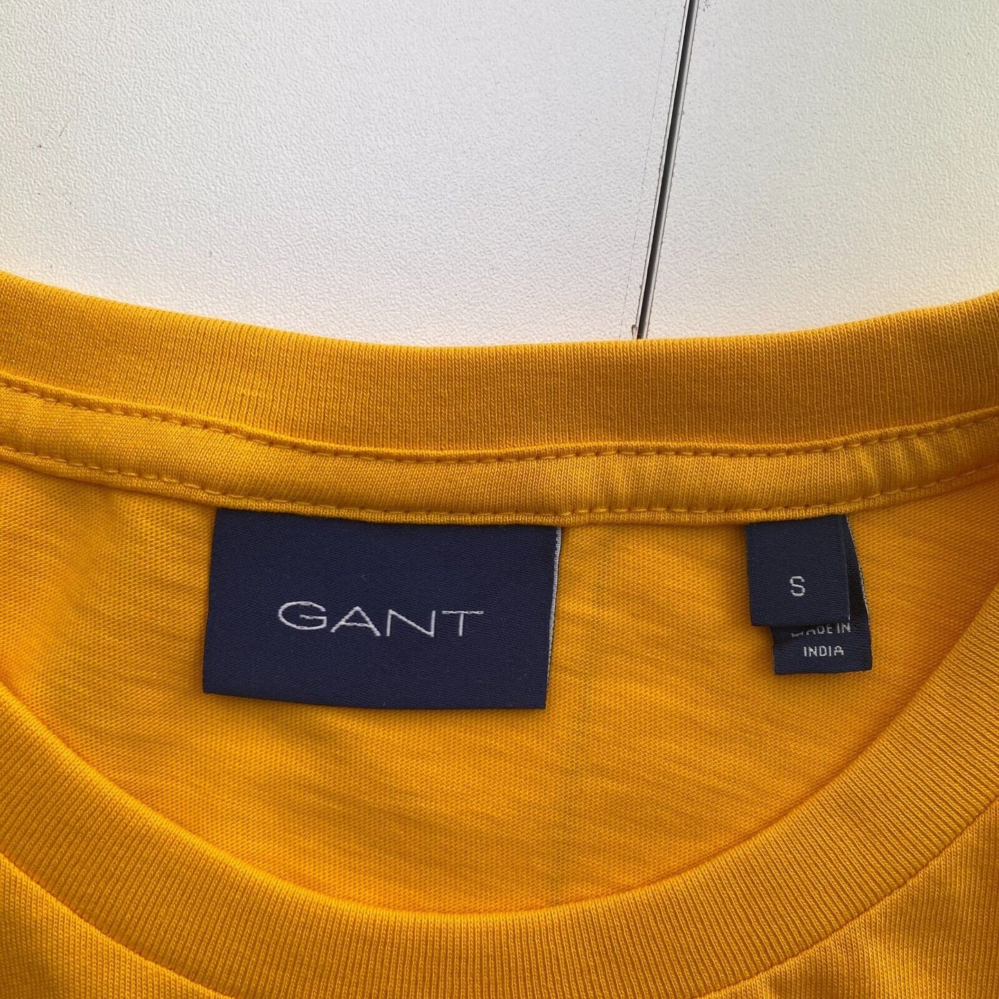 GANT Men Yellow Original Crew Neck Short Sleeves T Shirt Size S