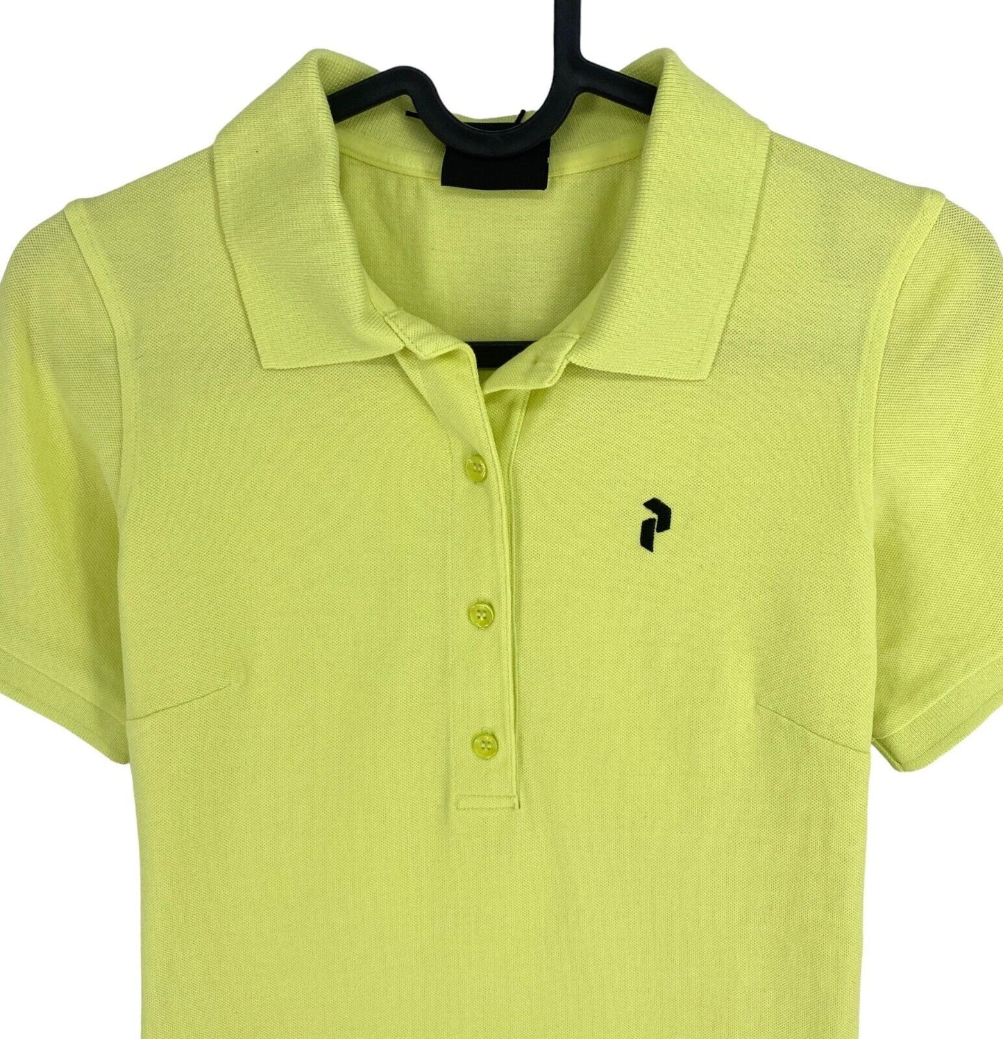 Peak Performance Women Yellow Classic Cotton SS Polo Shirt Size XS