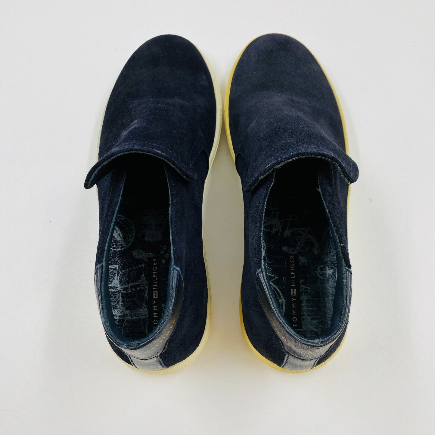 Tommy Hilfiger Mens Navy Blue Suede Leather Slip On Shoes EU 41 US 8 UK 7