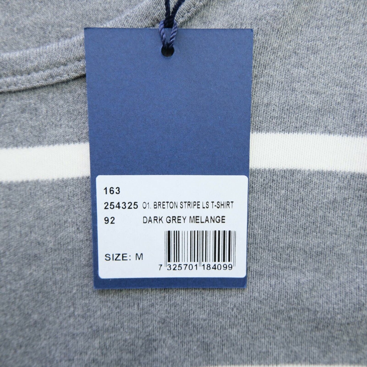 GANT Gris Ras du Cou Rayé Poche Pull Pull Taille M