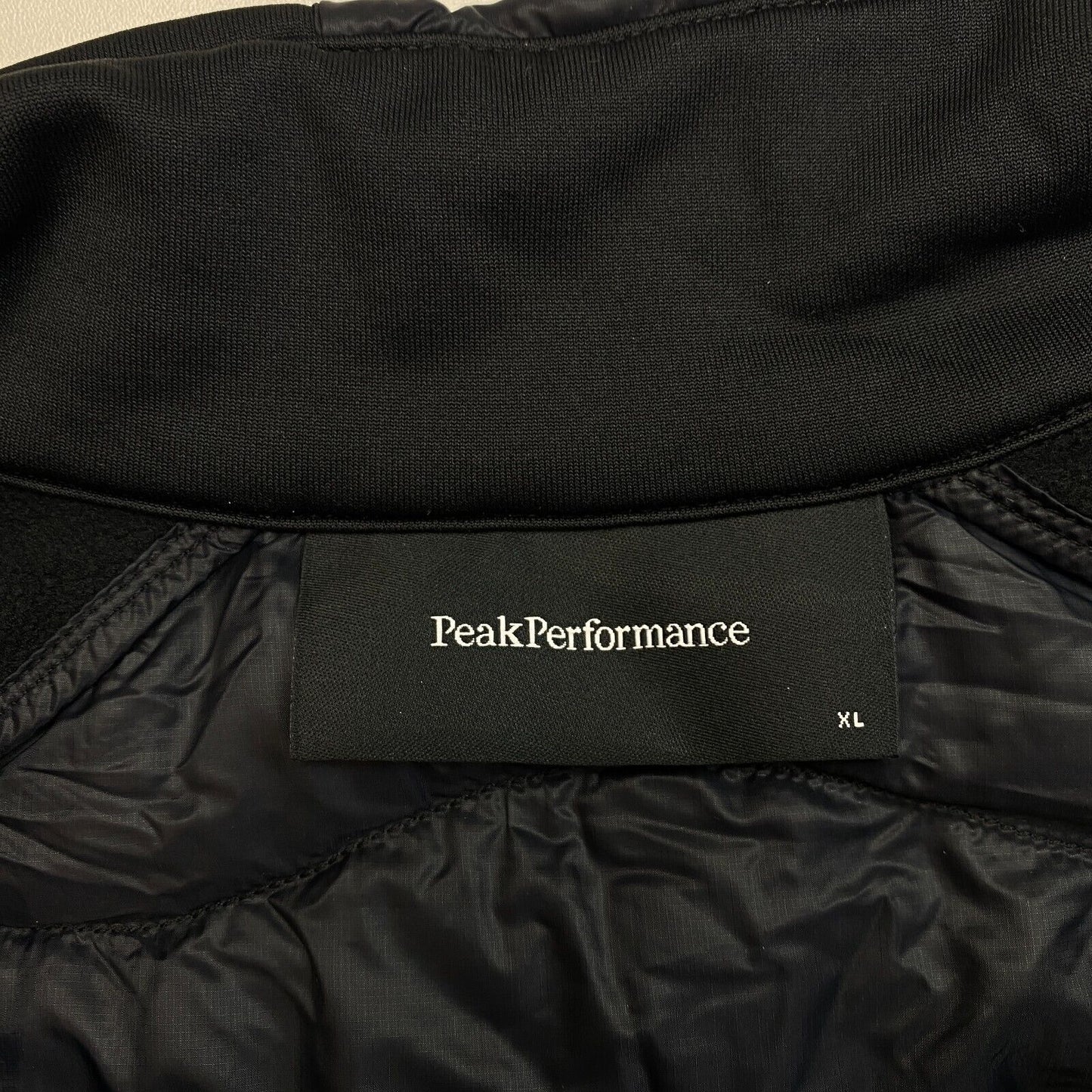 Peak Performance Men Black Helium Down Hybrid Jacket Coat Size XL