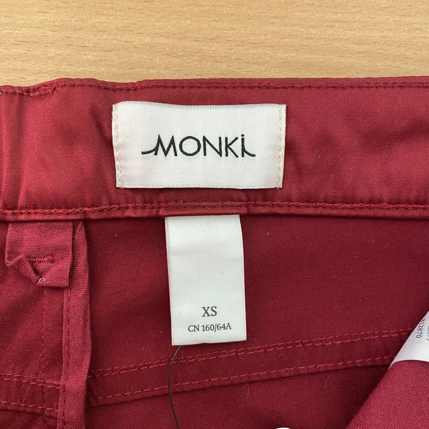 MONKI Women Red Skinny Fit Jeggings Trousers Size XS