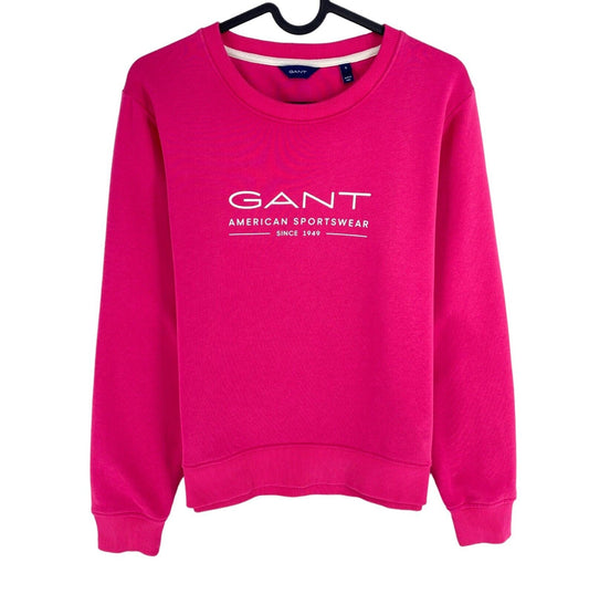 GANT Women Pink Logo Crew Neck Jumper Sweater Size S