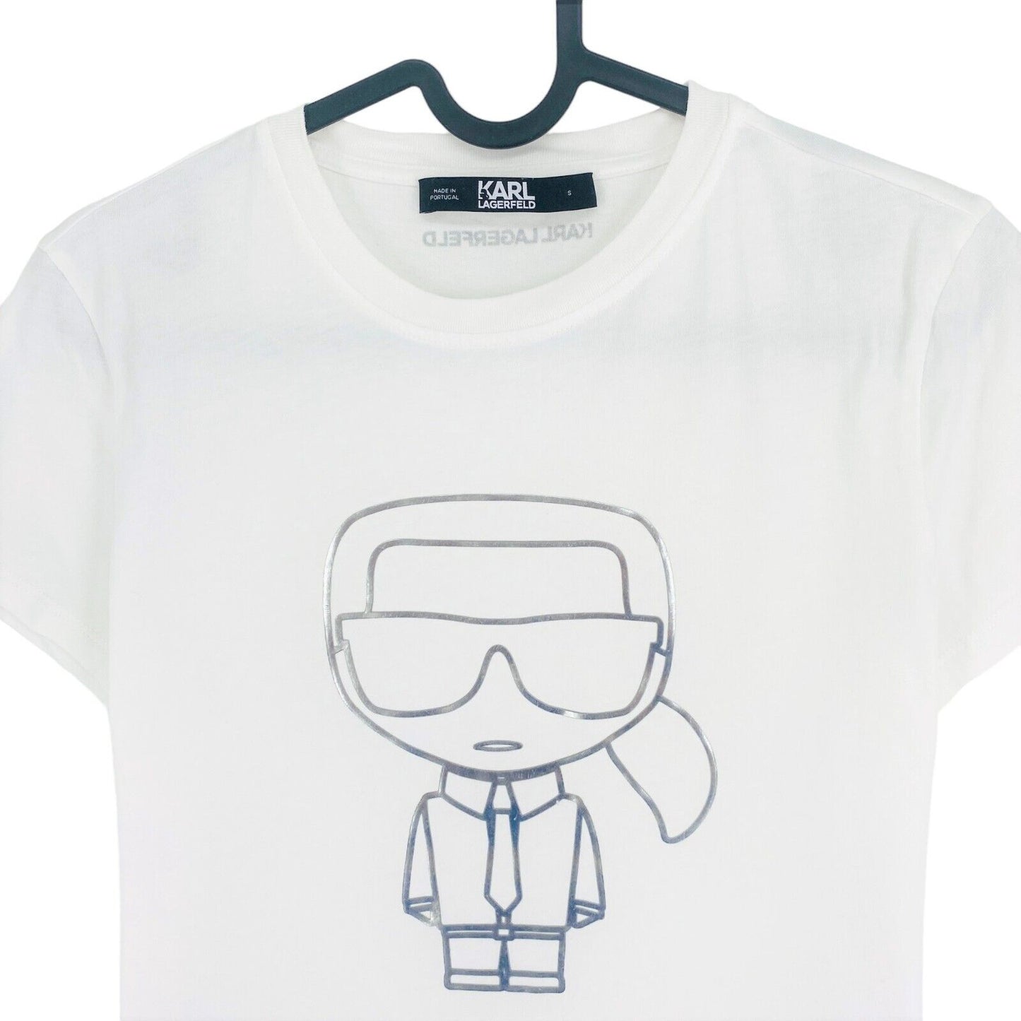 Karl Lagerfeld White Ikonik Karl Outline Crew Neck T Shirt Size XS