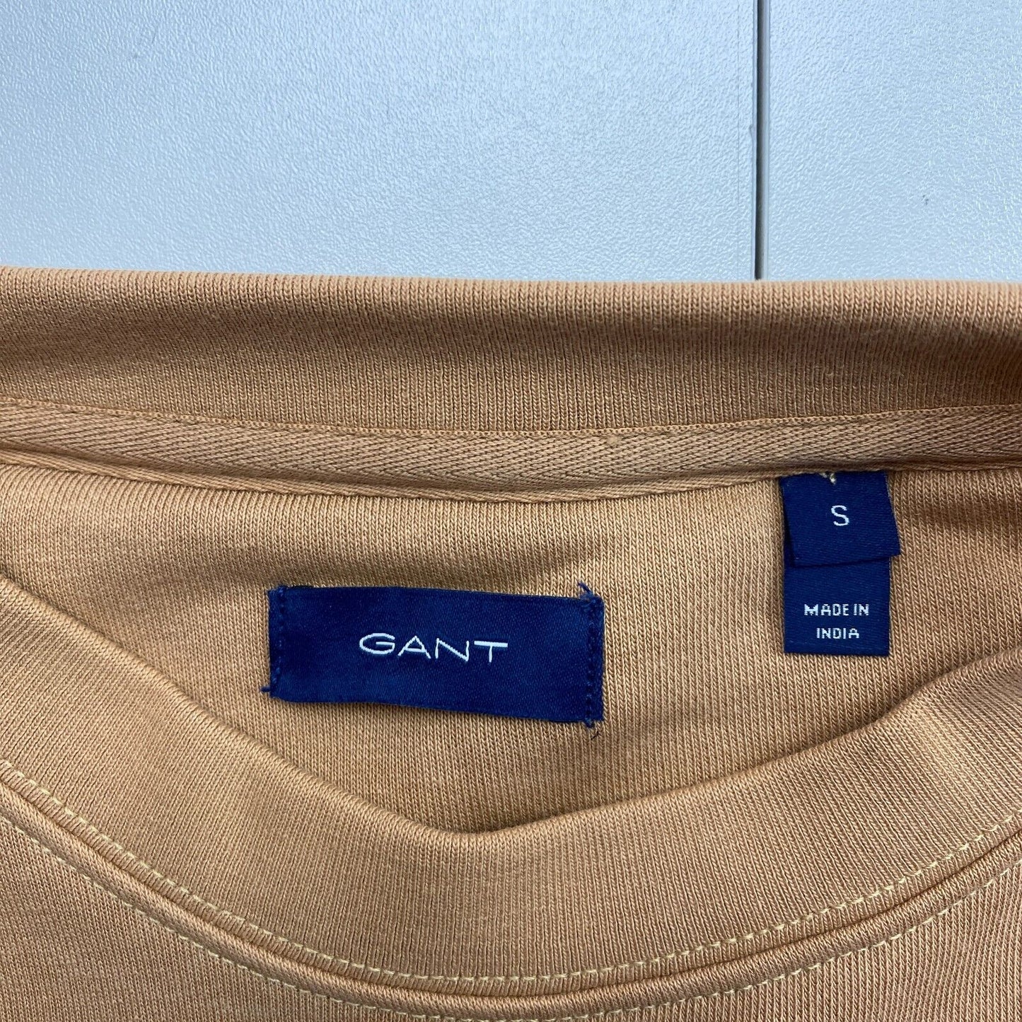 GANT Women Brown Tonal Logo Crew Neck Sweater Jumper Size S