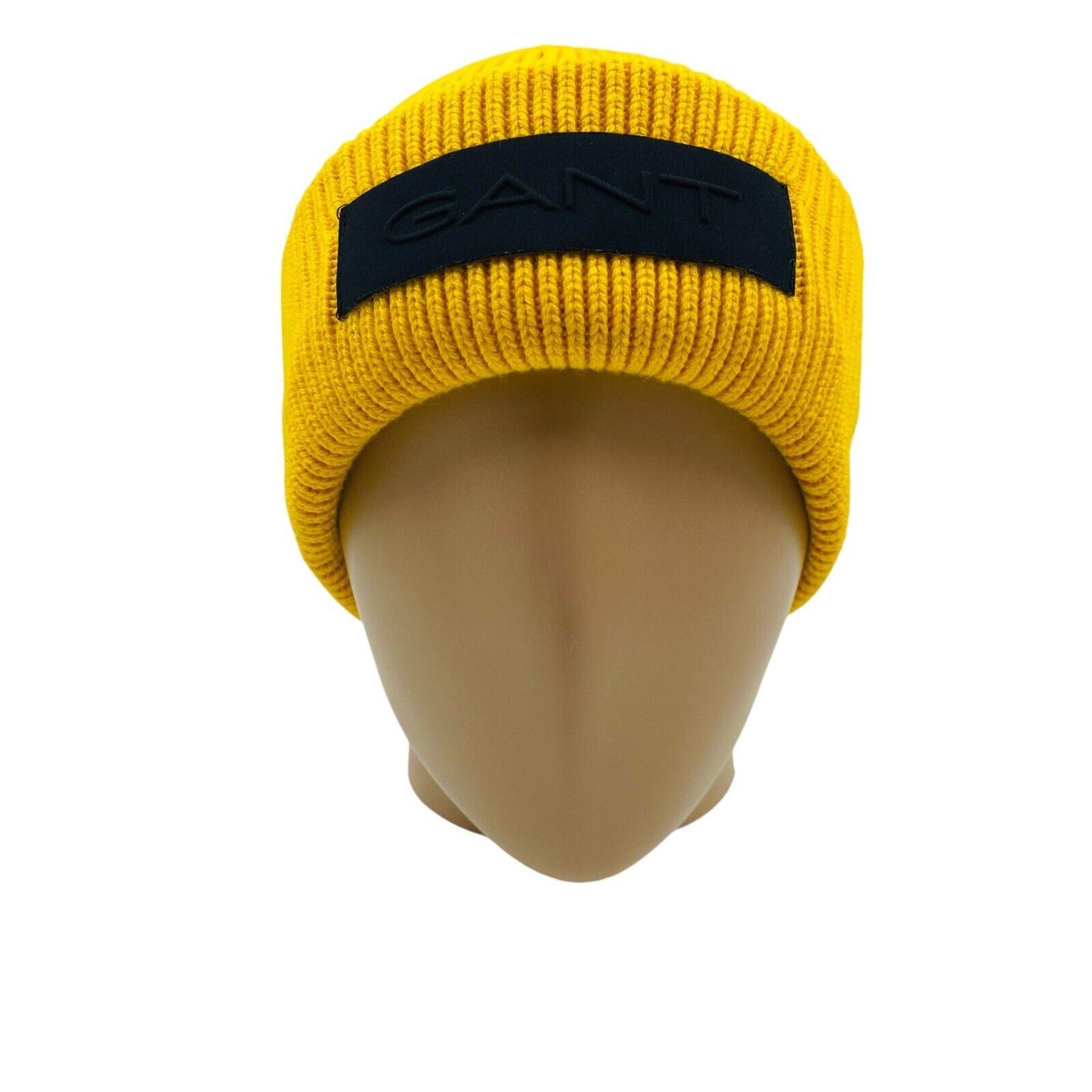 GANT Unisex Yellow Cotton Wool Blend Beanie Winter Hat One Size