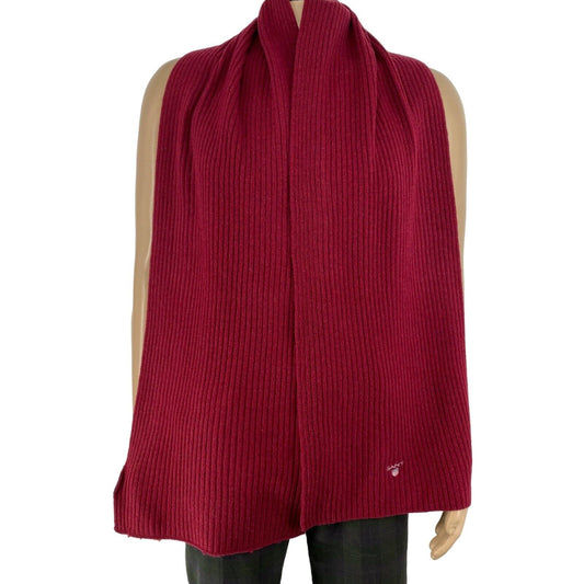 GANT Écharpe en tricot de laine rouge pour hommes taille unique