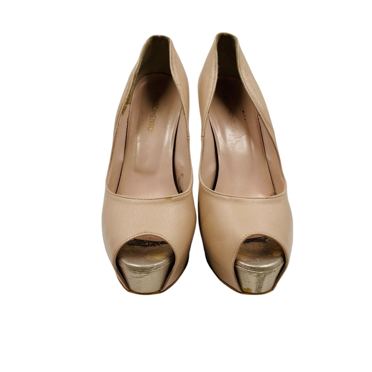 RINASCIMENTO Beige High Heels Open Shoes Size EUR 39 UK 5.5 US 7.5