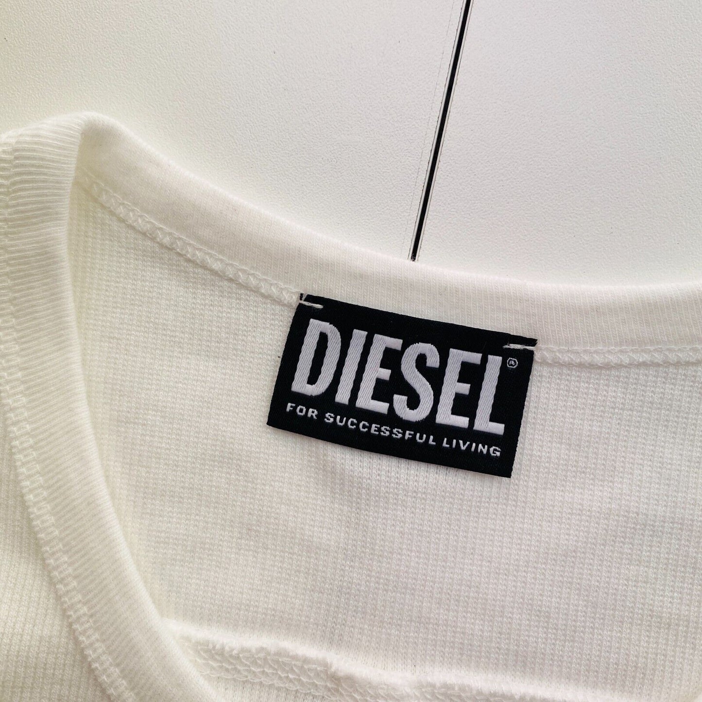 DIESEL Women White T-HOLDY Crew Neck T Shirt Size XS