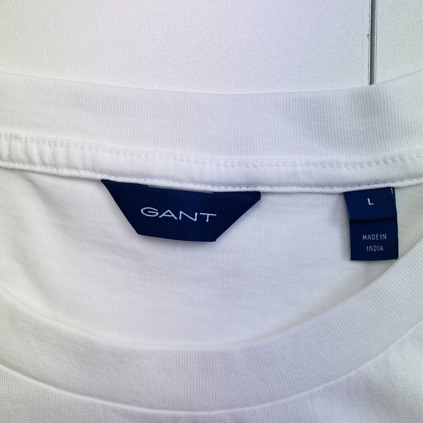 GANT Women White Tonal Archive Shield Crew Neck T Shirt Size L