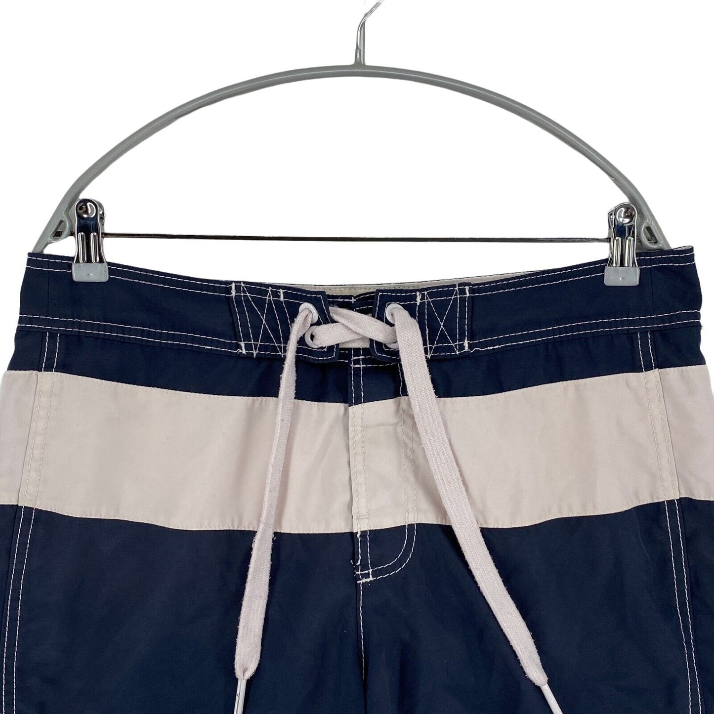 Abercrombie & Fitch Striped Navy Blue Activewear Shorts Size L