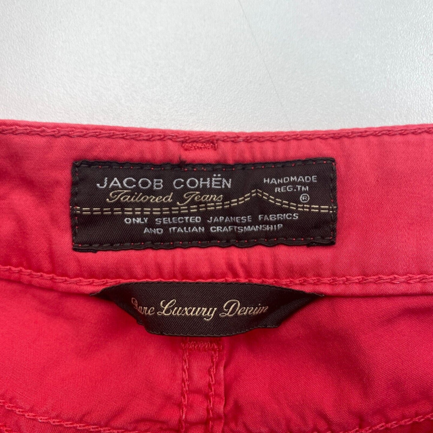 JACOB COHEN Women Red PW711 Slim Fit Jeans Pants Trousers Size W28 L32